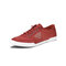 Men Daily Colorful Lace Up Comfort Casual Canvas Skate Shoes - Red