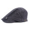 Mens Cotton M Logo Embroidery Letter Beret Cap Casual Visor Forward Hat Adjustable - Grey