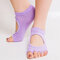 Women Yoga Ballet Dance Sports Five Toe Anti-slip Cotton Socks - Light Purple