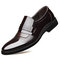 Men Microfiber Leather Slip On Business Formal Dress Shoes - Brown