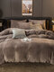 3PCS/4PCs Brief Solid Color Bedding Sets Bedspread Quilt Cover Pillowcase - #06