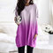 Long-sleeved Casual Pocket T-shirt Shirt Women's Clothing - Purple