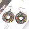 African Style Hallow Flower Earrings Colorful Alloy Ear Drop Long Style Earrings - 01