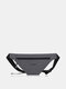 Men Casual Faux Leather Waterproof Solid Color Triangle Crossbody Bag Sling Bag - Gray