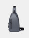 Men Casual Multifunction Waterproof Solid Color Oxford Crossbody Bag Shoulder Bag - Gray