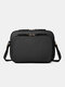 Faux Leather Waterproof Multi-pockets Casual Crossbody Bag - Black