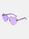 Women PC Heart-shaped Tinted One-piece Lens Anti-UV Decorative Sunglasses - Purple