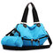 Women New Fashion Triangle Creative Bag Nylon Handbag Two-piece Suit Crossbody Bag - Sky Blue