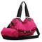 Women New Fashion Triangle Creative Bag Nylon Handbag Two-piece Suit Crossbody Bag - Rose Red