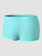 Men Ice Silk Seemless Solid Ribbed Breathable Soft Boxers Brief - Green
