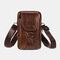 Men EDC Multi-Carry Genuine Leather 6.5 Inch Phone Holder Belt Bag Casual Crossbody Bag - #05