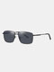 Unisex Wide Metal Frame Fashion Outdoor Cool Driving UV Protection Polarized Sunglasses - Black
