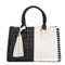 Women Soft Upper Ling Leather Handbag - Black&White