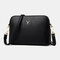 Women Crossbody Bags Medium Dome PU Leather Shoulder Purses Lightweight Handbags with Multi Pockets - Black
