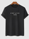 Mens Letter Print Crew Neck Casual Short Sleeve T-Shirts - Black