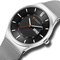 Luxo em aço inoxidável Watch semana Data Display Quartz Watch - Prata