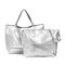 Vintage Cuir Taiga Large capacity Shoulder Bag - Silver