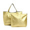 Vintage Cuir Taiga Large capacity Shoulder Bag - Gold