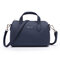 Women Solid PU Leather Boston Handbag Casual Crossbody Bag - Navy Blue