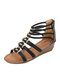 Women Summer Holiday Comfy Soft Back Zipper Casual Wedges Gladiator Sandals - Black