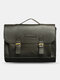 Men PU Leather 14 Inch Laptop Bag Briefcases Messenger Bag Crossbody Bag Handbag - Black