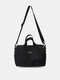 Men Nylon Casual Large Capacity Multifunction Wear Crossbody Bag Shoulder Bag - Black