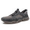 Men Breathable Mesh Stitching Soft Non Slip Outdoor Hiking Shoes - Gray