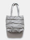 Men Casual Quilted embroidery thread Reflective Filling Tote - Gray