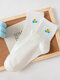 5 Pairs Unisex Cotton Cartoon Pattern Embroidery Jacquard Breathable Anti-friction Socks - #04