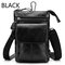 Man Vintage Genuine Leather Large Capacity Waist Bag Crossbody Bag Multi-function Phone  Bag - Black