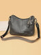 Women Vintage PU Leather Multi-Layers Crossbody Bag Shoulder Bag - Gray