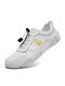 Men Comfy Breathable Slip Resistant Octopus Sole Casual Leather Driving Shoes - White
