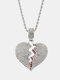 Alloy Hip-hop Heart-shaped Full Rhinestone Necklace - Gold