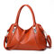 Soft Leather Elegant Designer Handbag Shoulder Bag For Women - Brown