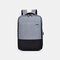 Men Nylon USB Charging Casual Large Capacity 15.6 Inch Laptop Bag Travel Backpack - Grey
