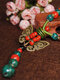 Vintage Hollow Butterfly Geometric-shaped Mixed Color Beaded Hand-woven Ceramic Copper Long Necklace - #01