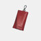 Men Solid Multifunction Keychain Storage Bag Wallet - Red