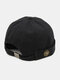 Unisex Cotton All-match Adjustable Brimless Beanie Landlord Caps Skull Caps - Black