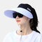 महिला फोल्डेबल सनशेड एंटी-पराबैंगनी कवर खाली शीर्ष टोपी - सफेद 1 #
