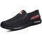 Men Washed Canvas Low Top Comfy Soft Slip On Casual Shoes - Black