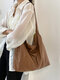 Simple Large Capacity Soft Fabric Versatile Knotted Adjustable Shoulder Strap Tote - Brown