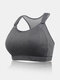Women Plus Size Sports Bra High Impact Support Yoga Activewear With Adjustable Fastener - Grey