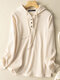 Solid Drawstring Long Sleeve Hoodie For Women - Apricot