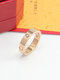 Simple Titanium Steel Couple Rings Wild Inlaid Diamond Ring Valentine's Day Gift - Rose Gold With Diamond