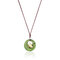 Vintage Alloy Bird Round Wood Plate Pendant Necklaces Cute Women Long Necklaces Clothing Accessories - Green