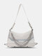 Women Plastic Fashion Transparent Chain Solid Color Crossbody Shoulder Bag - White