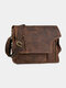 Multifunction Vintage Multi-Pockets Versatile Casual Crossbody Bag Shoulder Bag - Coffee