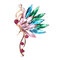 1Pc Luxury Crystal Rhinestones Feather Butterfly Cuff Earring Clip Stud Earring for Women Gift  - Colorful
