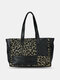 Vintage Delicate Printing Patchwork Handbag Faux Leather Large Capacity Tote Shopping Bag - #02