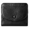 Unisexual Genuine Leather Vintage Durable Mini Coin Purse RFID Portable Wallet - Black